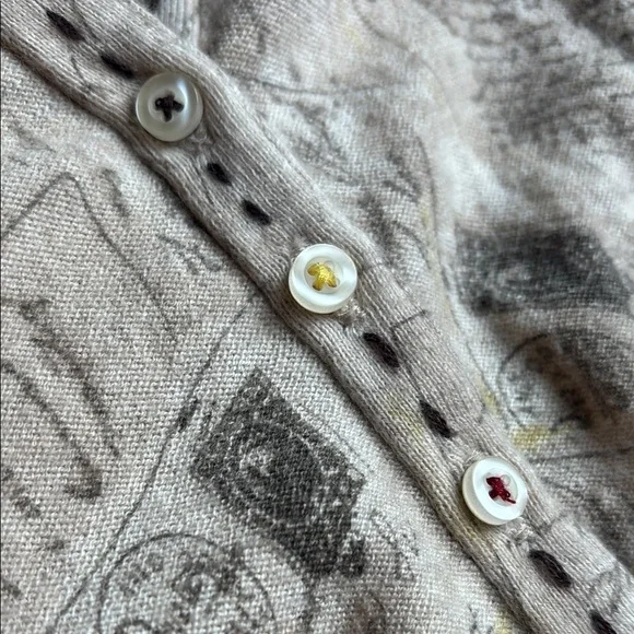 Anthropologie Cream/Beige Cardigan Sweater with V-Neck by Guinevere - Picture 3 of 6